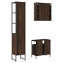 Set Mobili da Bagno 3 pz Rovere Marrone in Legno Multistrato