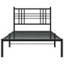Giroletto con Testiera in Metallo Nero 100x190 cm