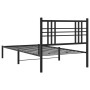 Giroletto con Testiera in Metallo Nero 100x190 cm