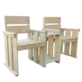 Panchina da Giardino a 2 Posti 150 cm Legno di Pino Impregnato