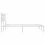 Giroletto con Testiera Metallo Bianco 120x190 cm
