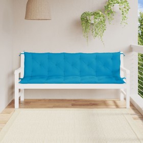 Cuscini per Panca 2 pz Azzurri 180x50x7 cm in Tessuto Oxford