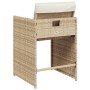 Sedie da Giardino con Cuscini 4 pz Beige in Polyrattan