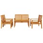 Set Salotto da Giardino 5 pz in Legno Massello di Acacia