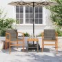 Sedie da Giardino 2 pz Grigie in Polyrattan e Legno Massello