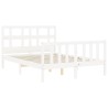 Giroletto con Testiera Bianco 140x200 cm in Legno Massello
