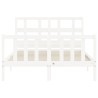 Giroletto con Testiera Bianco 140x200 cm in Legno Massello