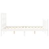 Giroletto con Testiera Bianco 140x200 cm in Legno Massello