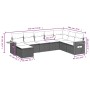 Set Divani da Giardino con Cuscini 8 pz Nero in Polyrattan