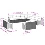 Set Divani da Giardino 13 pz con Cuscini Grigio in Polyrattan