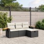 Set Divani da Giardino 4 pz con Cuscini Nero in Polyrattan