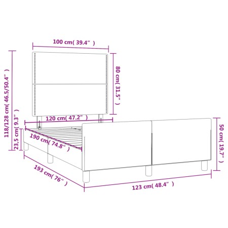 Giroletto con Testiera Bianco 120x190 cm in Similpelle