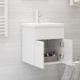 Mobile Sottolavabo Bianco Lucido 41x38,5x46cm Legno Multistrato