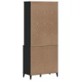 Credenza VIKEN Nera 80x40x190 cm in Legno Massello di Pino