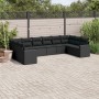 Set Divani da Giardino 10pz con Cuscini in Polyrattan Nero