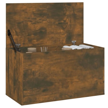 Cassapanca Rovere Fumo 84x42x46 cm in Legno Ingegnerizzato