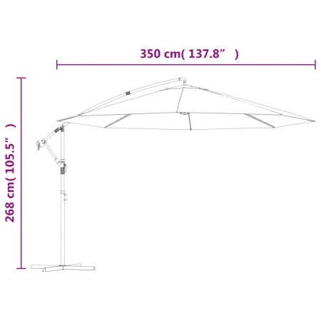 Ombrellone a Sbalzo con Palo in Alluminio 350 cm Antracite