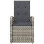 Sedie Reclinabili da Giardino con Cuscini 2pz Grigio Polyrattan
