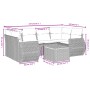 Set Divani da Giardino 7 pz con Cuscini Grigio in Polyrattan