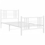 Giroletto con Testiera e Pediera Metallo Bianco 100x190 cm