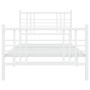 Giroletto con Testiera e Pediera Metallo Bianco 100x190 cm