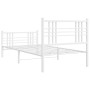 Giroletto con Testiera e Pediera Metallo Bianco 100x190 cm