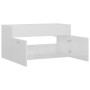 Mobile Lavabo Bianco Lucido 90x38,5x46 cm in Legno Multistrato