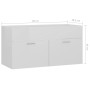 Mobile Lavabo Bianco Lucido 90x38,5x46 cm in Legno Multistrato