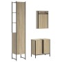 Set Mobili da Bagno 3 pz Rovere Sonoma in Legno Multistrato