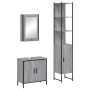 Set Mobili da Bagno 3 pz Grigio Sonoma in Legno Multistrato