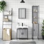 Set Mobili da Bagno 3 pz Grigio Sonoma in Legno Multistrato