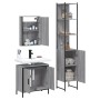 Set Mobili da Bagno 3 pz Grigio Sonoma in Legno Multistrato