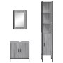 Set Mobili da Bagno 3 pz Grigio Sonoma in Legno Multistrato