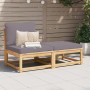 Set Mobili da Giardino 3pz con Cuscini Legno Massello di Acacia