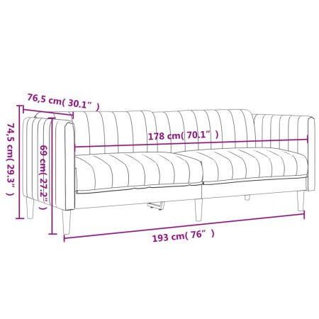 Set di Divani 2 pz Grigio Chiaro in Tessuto