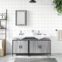 Set Mobili da Bagno 3 pz Grigio Sonoma in Legno Multistrato