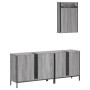 Set Mobili da Bagno 3 pz Grigio Sonoma in Legno Multistrato