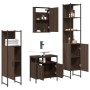 Set Mobili da Bagno 4 pz Rovere Marrone in Legno Multistrato
