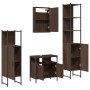Set Mobili da Bagno 4 pz Rovere Marrone in Legno Multistrato