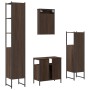Set Mobili da Bagno 4 pz Rovere Marrone in Legno Multistrato