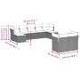 Set Divani da Giardino 9pz con Cuscini Marrone in Polyrattan