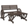Set Salotto da Giardino 4 pz in Legno Massello di Abete
