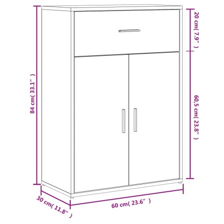 Credenza Bianca 60x30x84 cm in Legno Multistrato