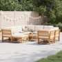 Set Salotto da Giardino 10 pz con Cuscini Legno Massello Acacia