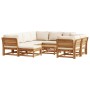 Set Salotto da Giardino 10 pz con Cuscini Legno Massello Acacia