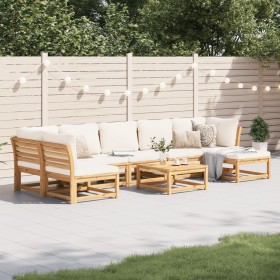 Set Salotto da Giardino 8 pz con Cuscini Legno Massello Acacia