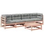 Set Divani Giardino 5 pz Cuscini Legno Massello Abete Douglas
