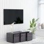 Mobile Porta TV Grigio Lucido 80x34x30 cm in Legno Multistrato