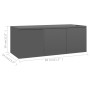 Mobile Porta TV Grigio Lucido 80x34x30 cm in Legno Multistrato