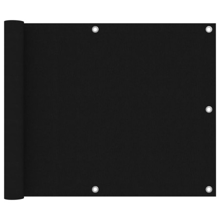 Paravento da Balcone Nero 75x500 cm in Tessuto Oxford